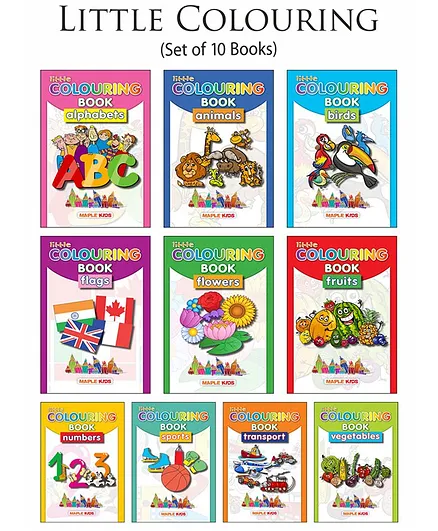 Maple Press Little Colouring Book Set of 10 - English
