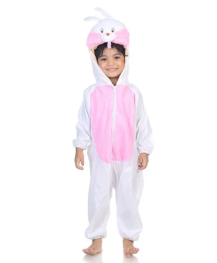 BookMyCostume Rabbit Themed Full Sleeves Costume - White & Pink