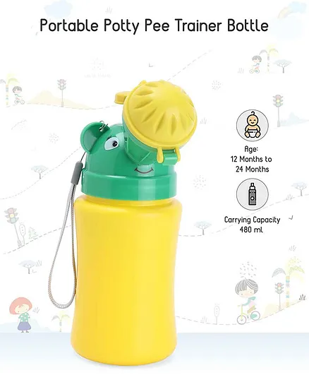 Portable Pee Trainer Bottle - Yellow & Green