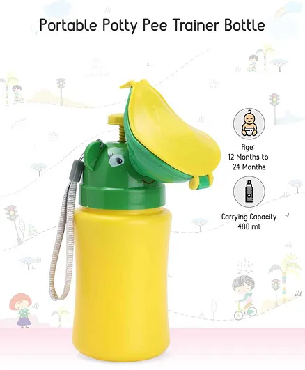 Portable Pee Trainer Bottle - Yellow & Green