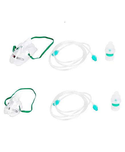 Control D Adult & Child Mask Kit For Nebulizer - White Green
