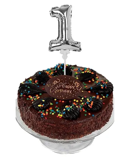 Amfin Number One Foil Balloon Cake Topper - Silver