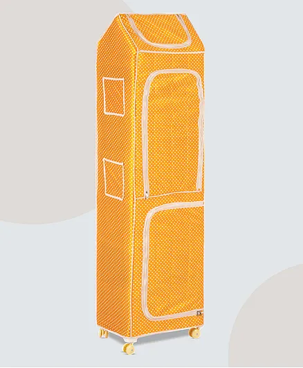 NHR Plastic Folding 7 Shelved Wardrobe - Yellow