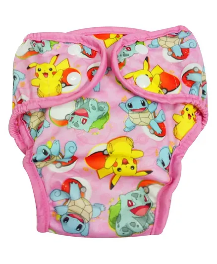 Pokemon Reusable Cloth Diaper Large - Pink