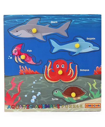 Omocha Aquatic Animals Peg Puzzle Multicolor 5 Pieces Online India Buy Puzzle Games Toys For 3 8 Years At Firstcry Com