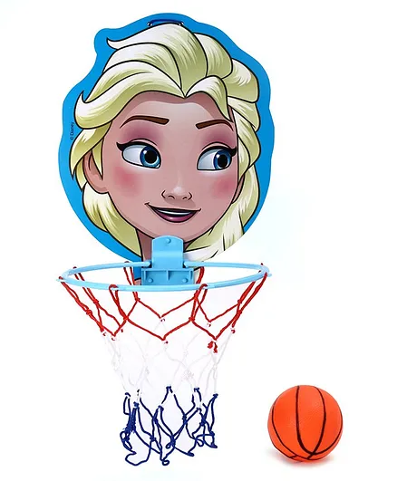 Disney Frozen Elsa Face Cut Basket Ball Set (Color & Ball Print May Vary)