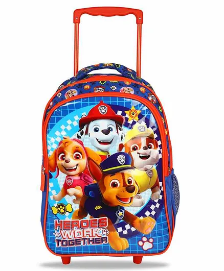 Paw Patrol School Bag with Trolley Blue - 16 Inches
