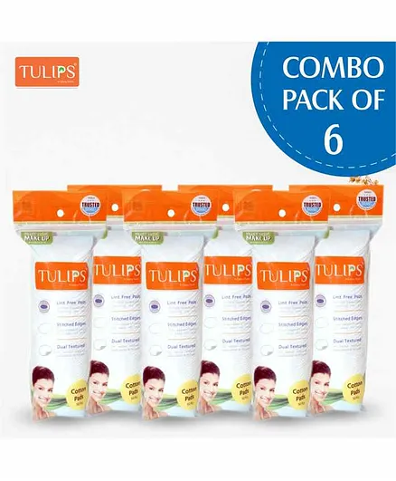 Tulips Cotton Pad Pack Of 6 - 50 Pieces Each