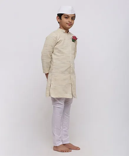 Chipbeys Fancy Dress Jawahar Lal Nehru Themed Full Sleeves Costume - Cream