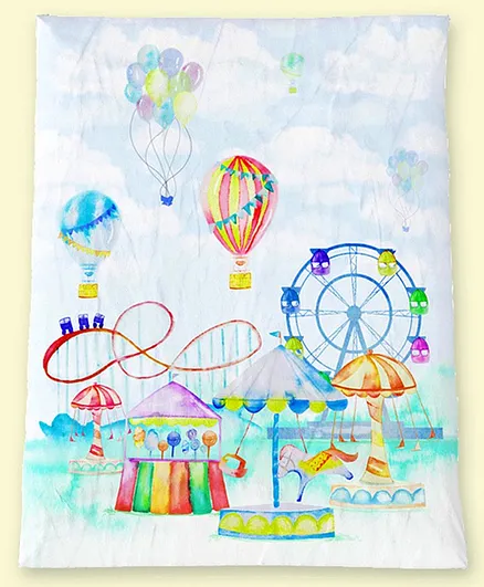 Fancy Fluff Organic Cotton Baby Comforter Carnival Print - Multicolour