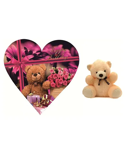 Skyloft Heart Shape Chocolate Box with Teddy Bear - Pink Cream