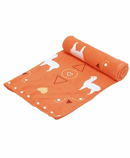 Arditex Polyester Coral Blanket Lama Design - Orange