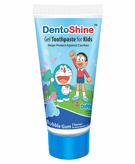 DentoShine Doraemon Printed Bubblegum Flavoured Gel Toothpaste - 80 gm