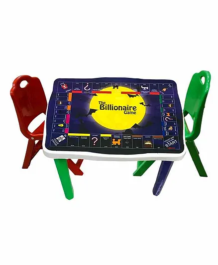 Kuchikoo Multi Utility Table with Billionaire Game & Chairs - Multicolor