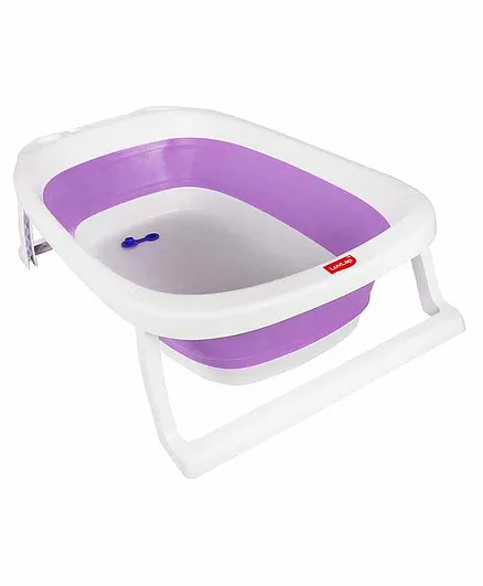 LuvLap Foldable Bath Tub with Soap Case - Purple