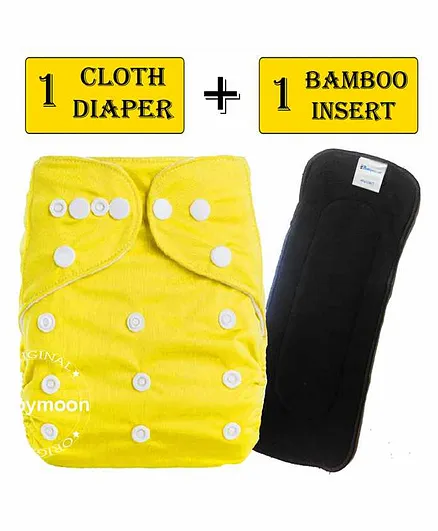 Babymoon Reusable Cloth Diaper with Insert - Yellow