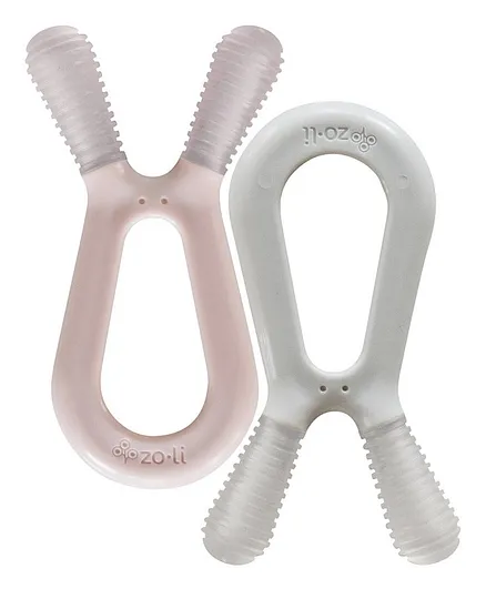 Zoli Bunny Teether Pack of 2 - Pink White