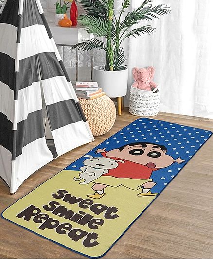 Saral Home Shin Chan Theme Yoga Mat - Blue Freeoffer
