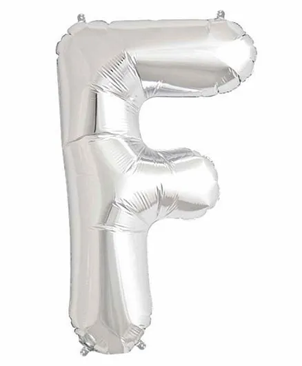 Funcart 30 Inches Letter F Foil Balloon - Silver