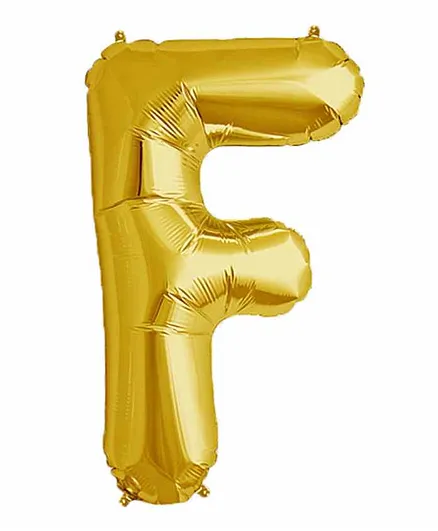 Funcart 17 Inches Letter F Foil Balloon - Golden