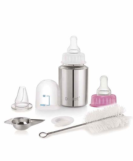 Dr Water Stainless Steel Feeding Bottle Kit Silver 150 Ml Online