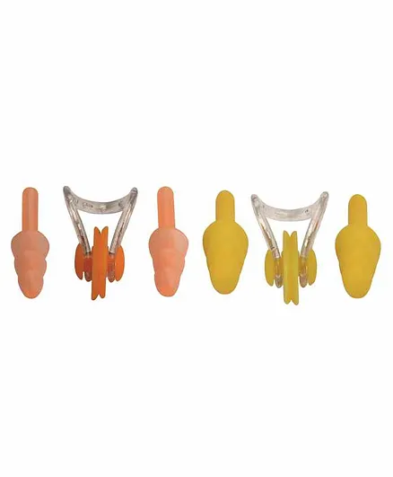 Passion Petals Silicone Ear Plugs & Nose Plug Set of 4 - Peach Yellow