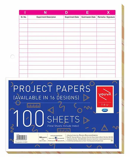 Youva Single Line Project Papers - 100 Sheets