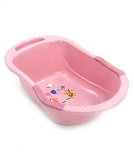 large Bath Tub with Drain Plug Animal Print - Pink