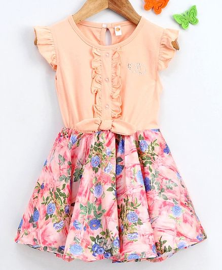 peach colour frock