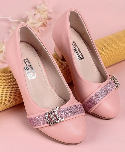 pink embellished shoes