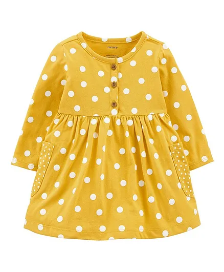 Carter's Polka Dot Jersey Dress - Yellow