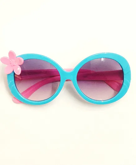 Kid-O-World Big Flower Sunglasses - Blue & Pink