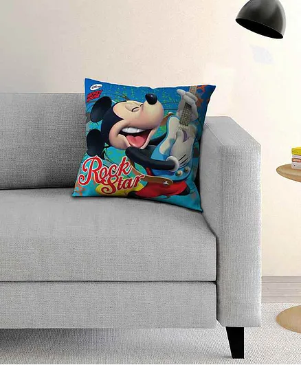 Athom Trendz Disney Mickey Mouse Cushion with Cover - Blue