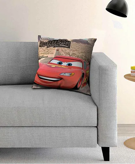 Athom Trendz Disney Pixar Cars Cushion with Cover - Brown Red