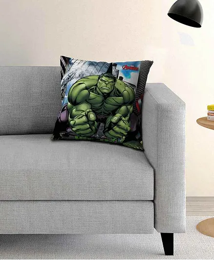Athom Trendz Marvel Hulk Cushion with Cover - Green