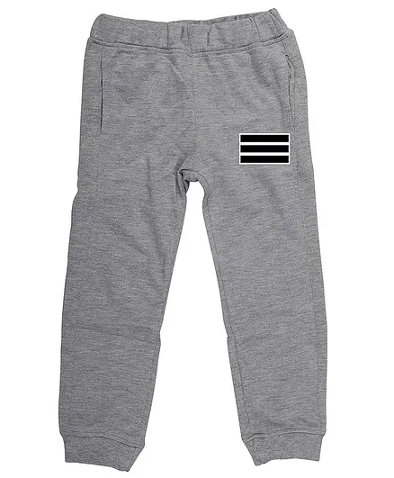 Wear Your Mind Full Length Patch Detailing Lounge Pants - Grey