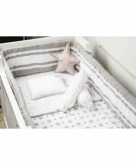 Masilo Baby Cot Bedding Set Star Print - Grey