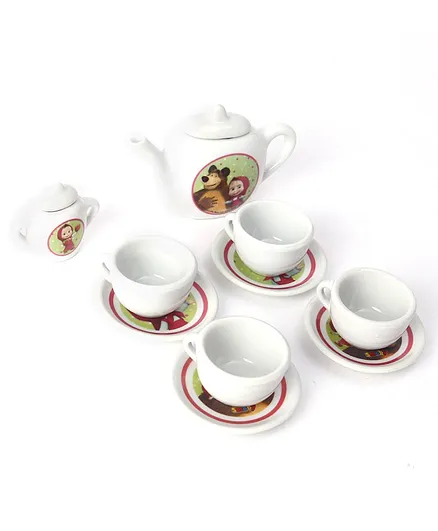 Masha And The Bear Porcelain Toy Tea Set - 12 Pieces