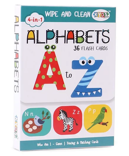 Kyds Play 4 in 1 Flash Cards of Alphabets - 36 Flash Cards