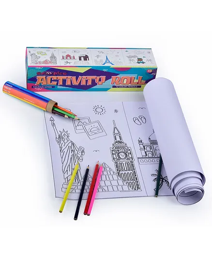 Scoobies Activity Roll with  12 Colour Pencils - English