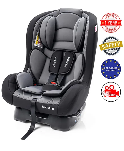 Babyhug Expedition 3 In 1 Convertible Car Seat With Recliner with 1 Year Warranty - Black Grey