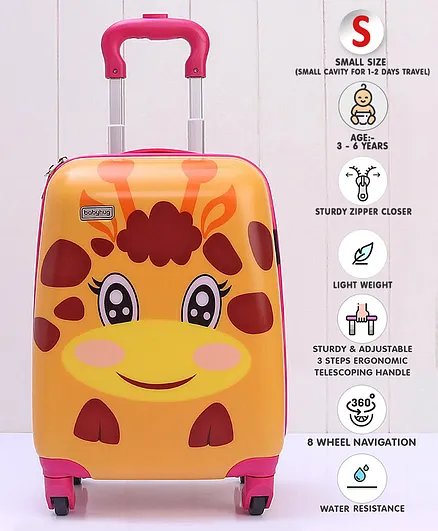 Babyhug Kid's Small  1 Day Trip Trolley Bag Giraffe Print - 18 Inches