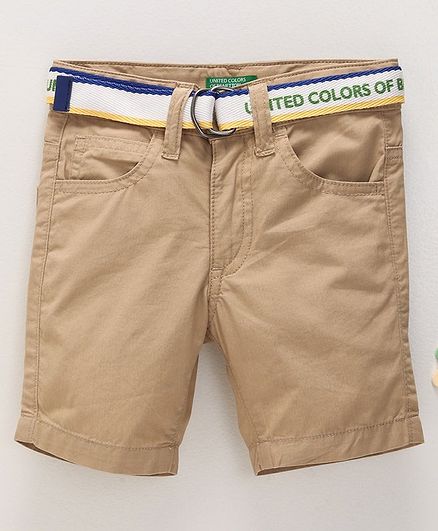 elastic khaki shorts