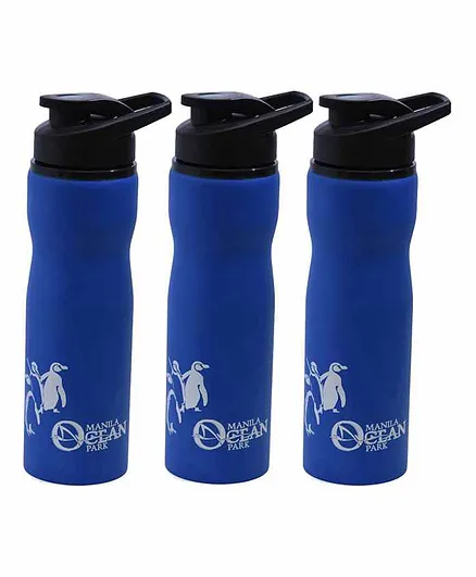 Pix Stainless Steel Water Bottle Blue Pack of 3 - 750 ml Each