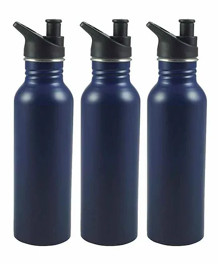 Pix Stainless Steel Insulated Water Bottle Blue Pack of 3 - 750 ml Each