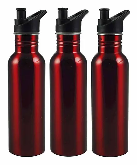 Pix Stainless Steel Insulated Water Bottle Red Pack of 3 - 750 ml Each