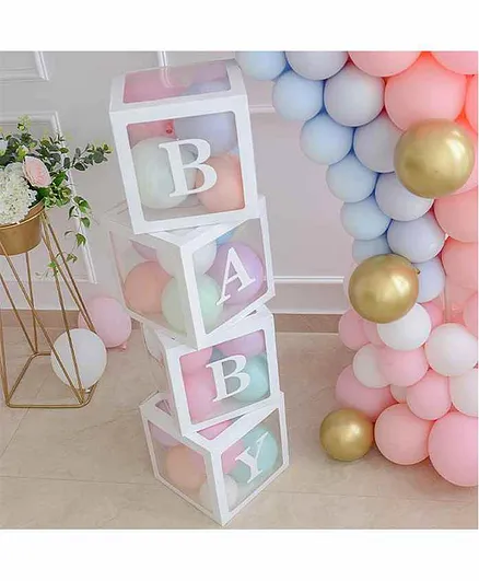 Party Propz Baby Box with Letters White - Pack of 8