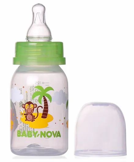 Baby Nova Polypropylene Feeding Bottle Animal Print Green - 125 ml