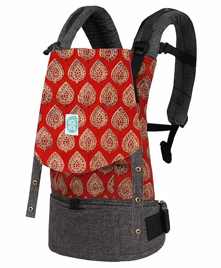 Kol Kol Baby 2 in 1 Baby Carrier with Hood & Storage Pocket - Red