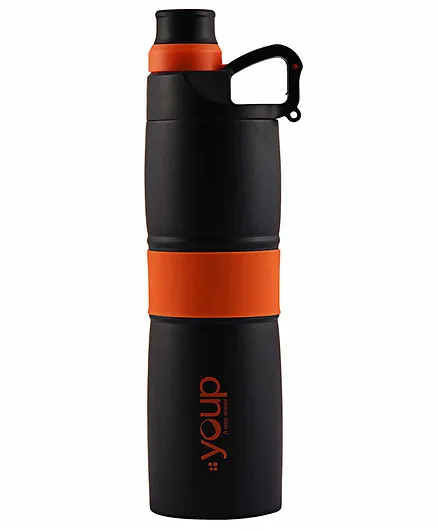 Youp Thermo Stainless Steel Insulated Pink Color Water Bottle  Grippy- 650 ml